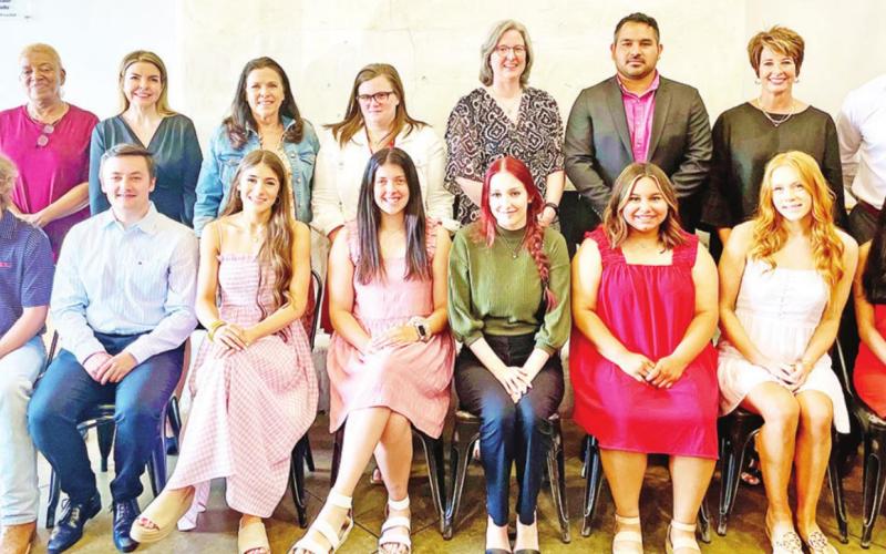 Graduates accompanied by their special guests. Top row, from left to right: Teressa Henderson, Crystal Tafuro, Teresa Price, Annette White, Susan Cicman, Francisco Medina, Amy Grubbs, and Anthony Williams. Bottom row, from left to right: Zachary Milam, Braxton Sanders, Lillian Ellis, Presley Applegate, Nicole Sekulic, Jasmine Zaragoza, Carolina Newman, and Isha Mistry. TRIBUNE PHOTO / DI ANA FITZGERALD