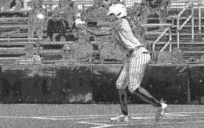 Azzy Fluellen looks to lay down a bunt early against the Lady Mavs.