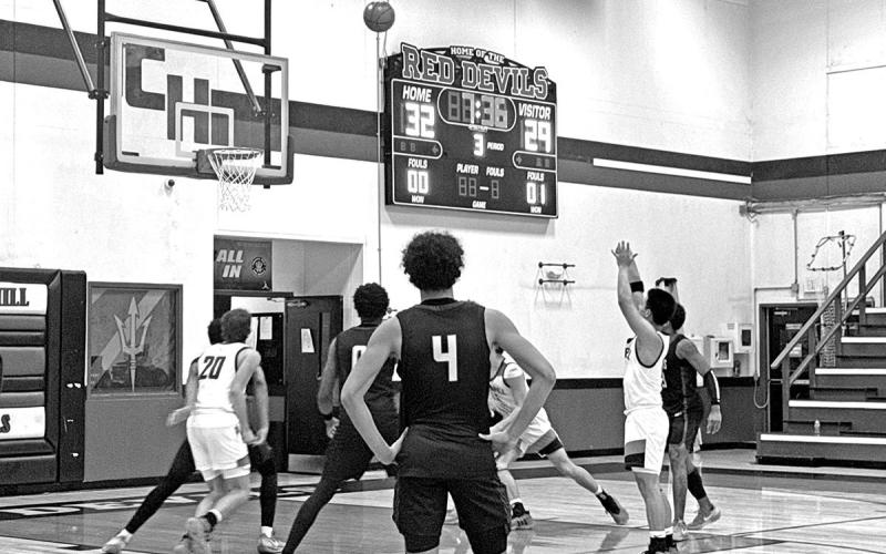 #0 AJ Ramirez shoots a free throw vs the Tyler Lions