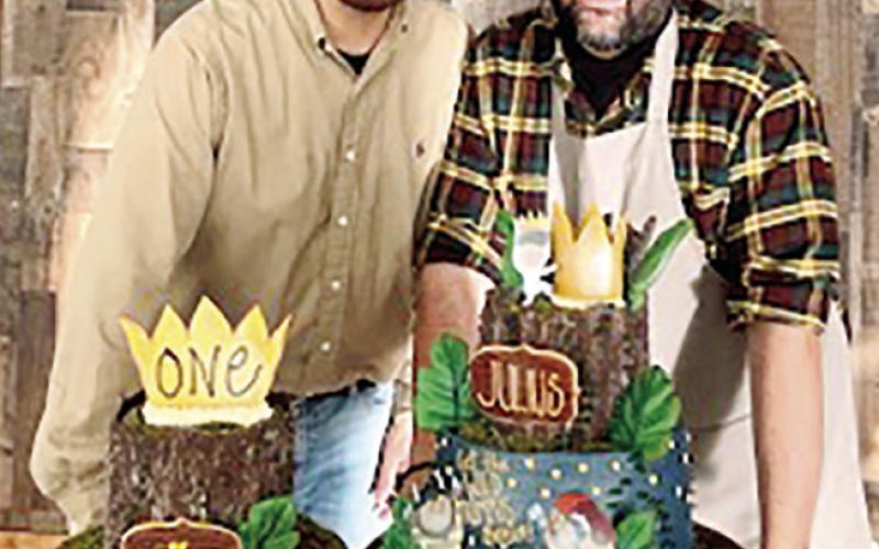 Jose and one of the workers for Ollie’s proudly showing off their wonderful and labor intensive cakes.