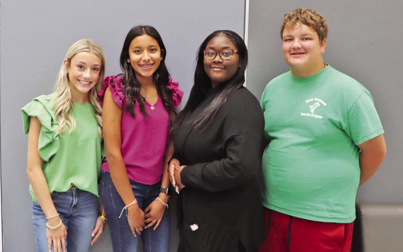 MPHS 2023-24 Freshman Class Officers (L to R): Carly Horn, Dalia Balderas, Khloe Cooper, Carson Bell