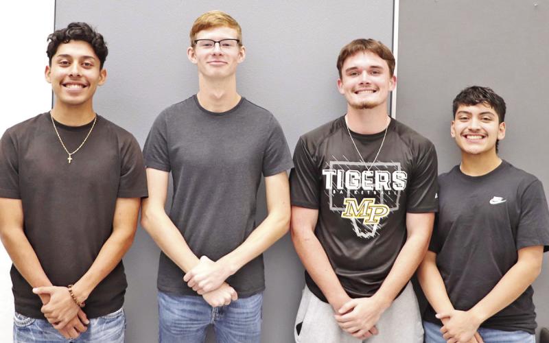 MPHS 2023-24 Junior Class Officers (L to R): Jesus Moreno, Luke Thurman, Tanner Marshall, Christopher Sorto
