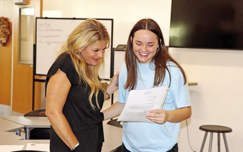 MPHS Ag teacher, Susie Hearron, was excited to see senior, Emily Miklo