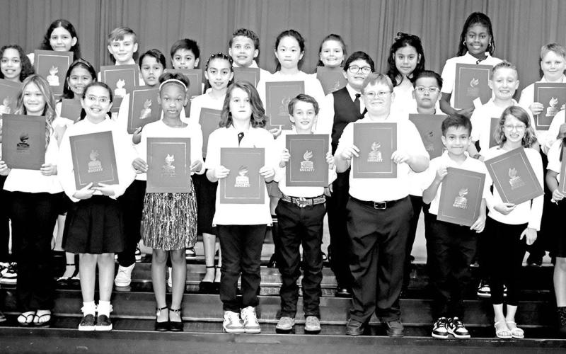 The new members of the E.C. Brice Chapter of the National Elementary Honor Society. COURTESY PHOTO