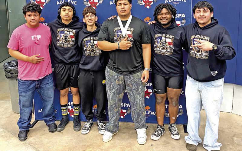 MPHS State Powerlifting participants (L to R) Jose Gonzalez, Daniel Castillo, Jesus Mata, Abraham Buenrostro, Isaiah Shepherd, Bruno Deleon