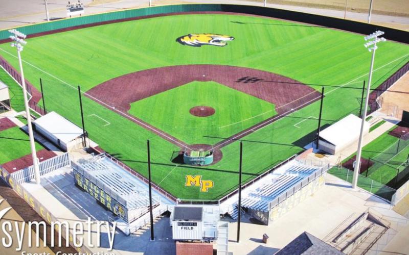 The MPHS baseball field (left) and softball field (right) were recently outfitted with state of the art turf by Symmetry Sports Construction. The varsity and junior varsity Tiger Baseball teams will play at home on Feb. 7 against Pittsburg High School. Lady Tiger Softball will face Gilmer at home on Feb. 8. COURTESY PHOTOS