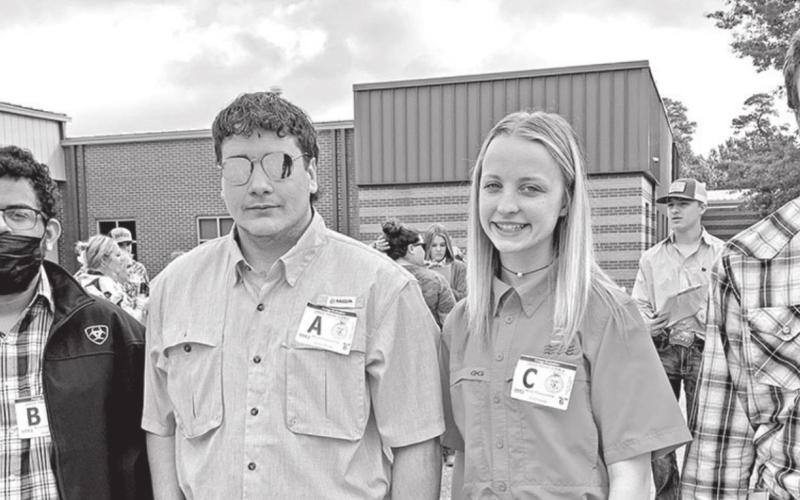 Forage Evaluation team members (L to R): Angel Nava, Brazos Brown, Codi Dennis, and Ethan Wilson