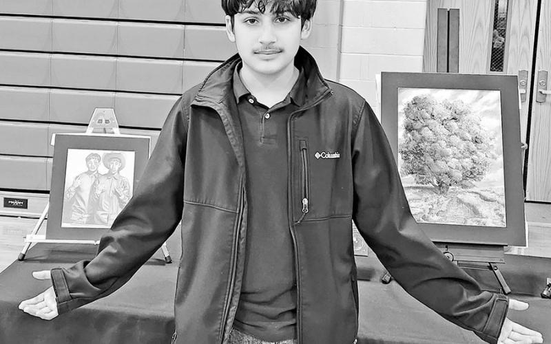 Josue Vega qualified 2 pieces for state, Cowboys and Tree