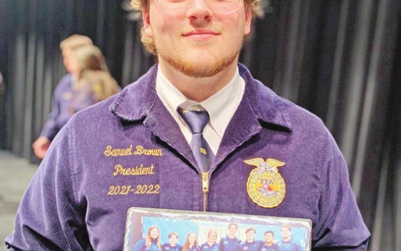 Sam Brown, outgoing Area VI FFA President