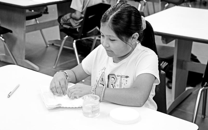 Jannahi Castro works on an art project for Hispanic Heritage month COURTESY PHOTOS