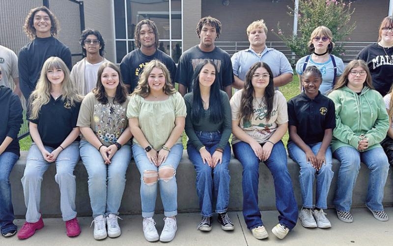 MPHS members of the All-Region Choir (L to R): 1st row Sara Vanhoose, Hope Powell, Kristina Tidwell, Maleah Duenez, Madison Zepeda, Alivia Newman, Aaliyah Gholston, Bella Reyes, Mattie Merriman. 2nd row Daniel Kimbrough, Taitus Chong, Hector Sierra-Rosales, JaColby Turner, Jacori Turner, Clayton Miller, Emi Hobbs, Harley Martin COURTESY PHOTO