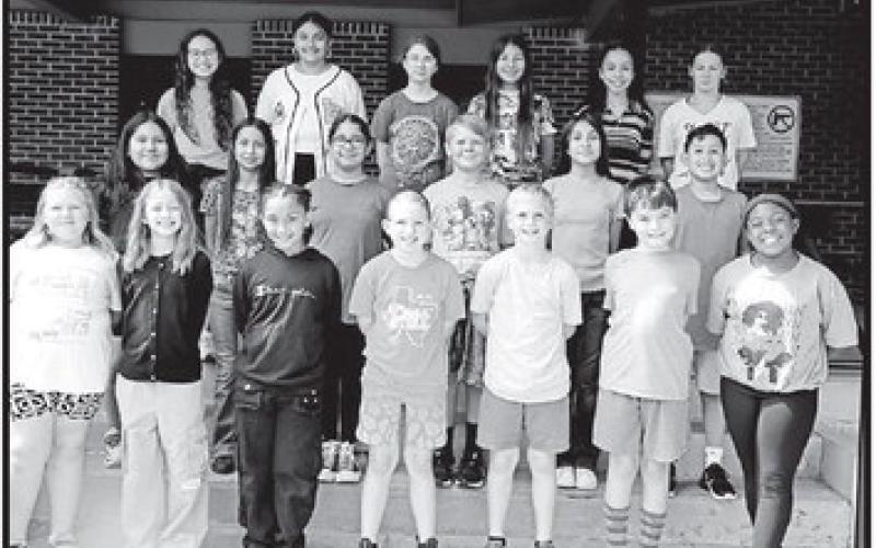 P.E. Wallace (L to R): 1st Row: Liby Santisteven, Allison Blackburn, Jael Reeves, Shane Dimon, Caleb Townson, Jake Jones, Jaicee Amador. 2nd Row: Nikcy Lares, Margaret Barboza, Kaylee De La Cruz, Calvin Krumrie, Dariela Rosales, Jimmy Agular. 3rd Row: Evelyn Flores, Khloee Castro, Kodi Baldwin, Braylee Noguera, Yamin Amador, Isabel Jeter