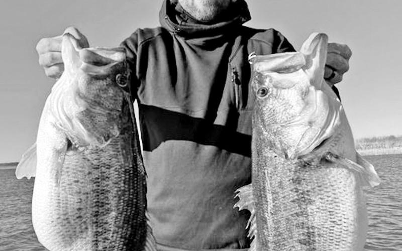 Big bass expert Josh Jones claims his boat has accounted for 41 O.H. Ivie bass over 10 pounds since January 1. On February 23, Jones boated this pair of 12.5 pounders less than five minutes apart and his guide client reeled in a 10.59 pounder on the same day. (Courtesy Photo)