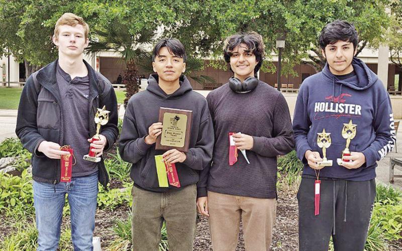 The 2nd place Calculator Applications team (L to R) Luke Thurman, Isaac Hernandez, Param Poudel, and Nathaniel Martinez COURTESY PHOTO