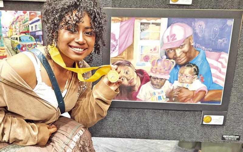 Kianna Mickens with her Gold Seal piece, Happy Birthday Courtesy photo