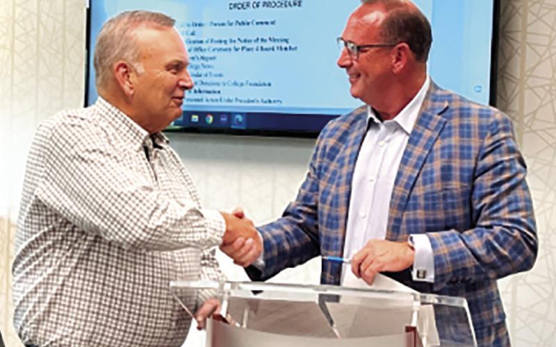 Russell East swore into the NTCC Board of Trustees during their June meeting. East was appointed to Place 4 in May. COURTESY PHOTO