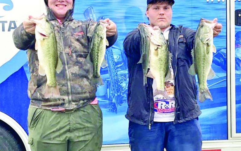 Rolston Morton (left) and Clayton Miller and their four catches of the day