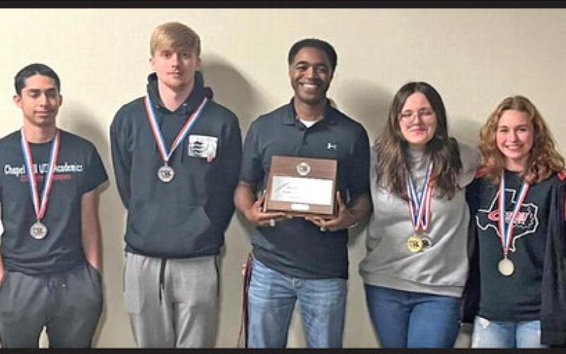 Emanuel Hernandez, Reed Wood, Coach P. Anthony Williams, Natalia Sekulic, and Kylie Brice. COURTESY PHOTO