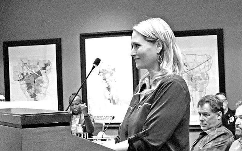 Newly elected council member Melanie Knight speaks before council on May 6