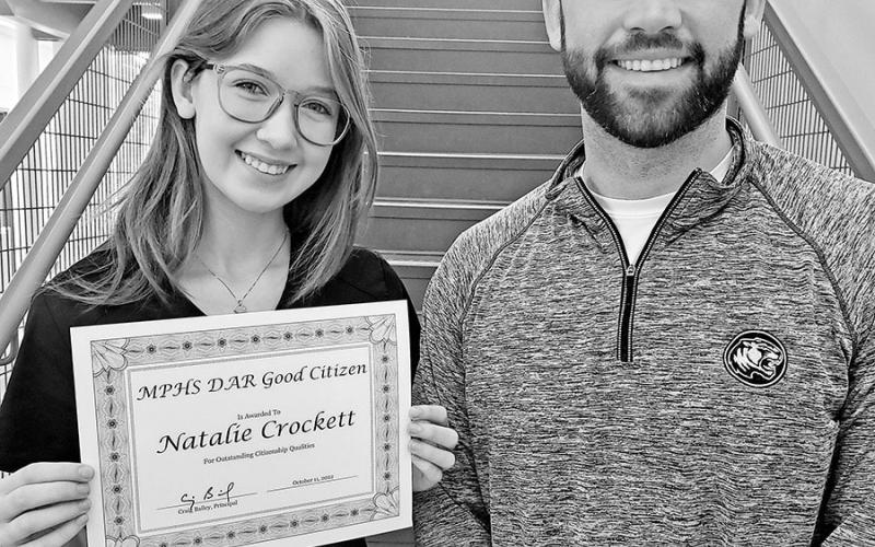 Natalie Crockett and MPHS Principal, Craig Bailey COURTESY PHOTO