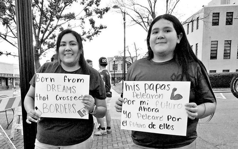 Anti-ICE peaceful protesters gather in downtown Mount Pleasant