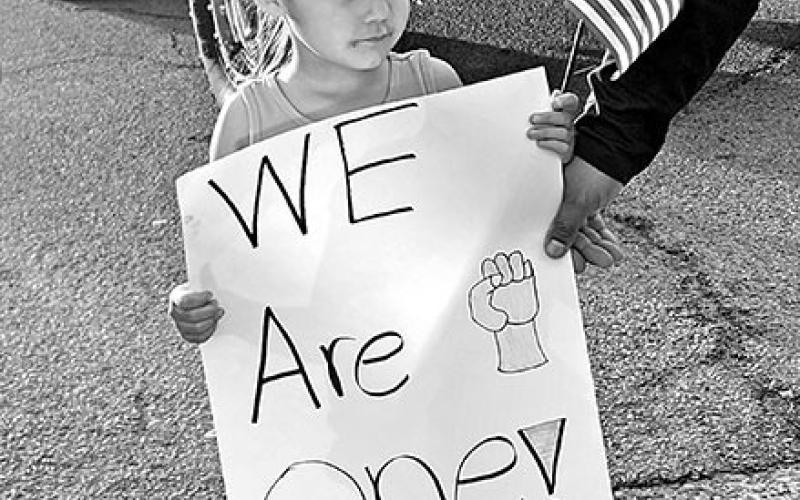 Anti-ICE peaceful protesters gather in downtown Mount Pleasant