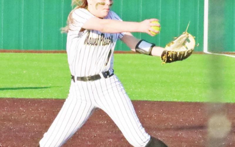 Conlee Zachry unloads the pitch.