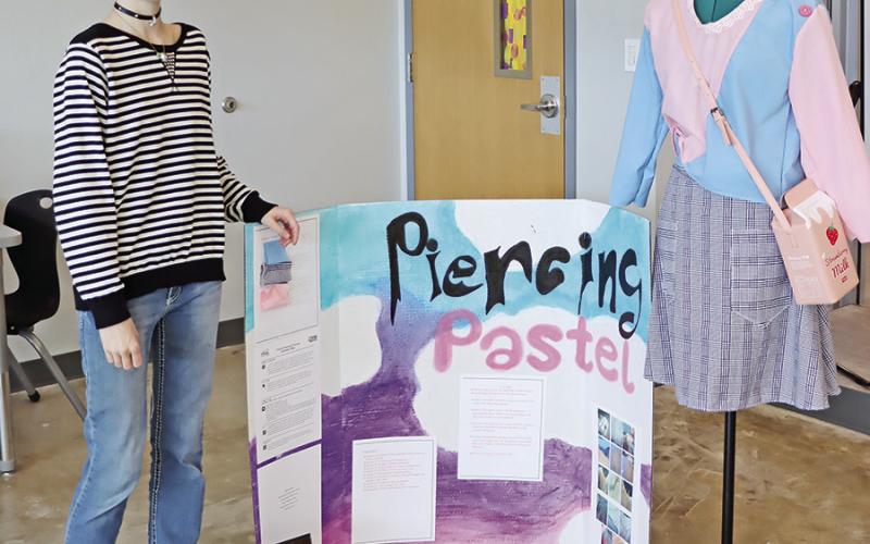 Melanie Logue with her Fashion Construction creation. COURTESY PHOTOS