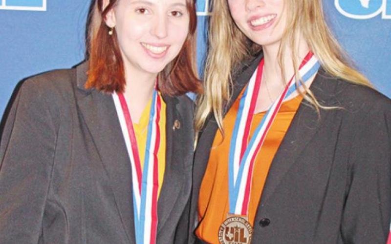 UIL State Champion Connelly Cowan (left) and UIL State Silver medalist Taylor Hubbs (right) COURTESY PHOTO