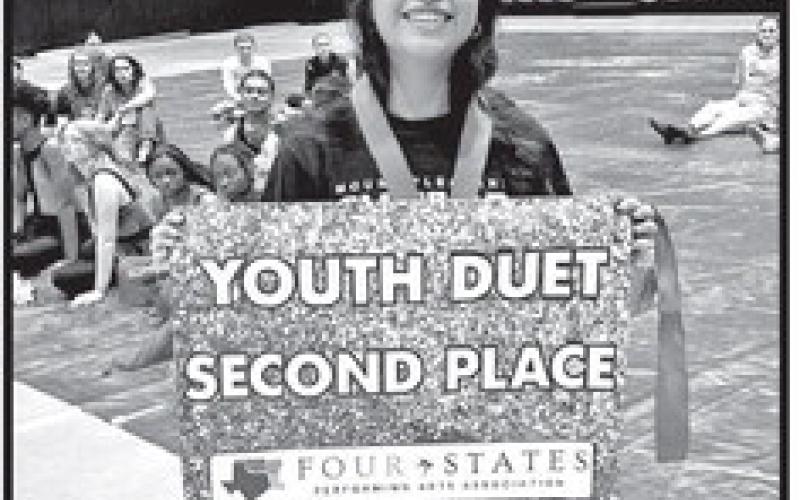 Jaretzy Villeda placed 2nd in youth duet with Grecia Molina (not pictured)