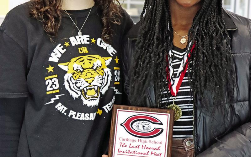 Ready Writing coach Gabrielle Robbins (left) and MPHS senior, Makayla Spigner, with her Distinguished Writer award