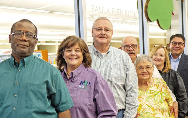 From left: Mount Pleasant City Councilmembers Jerry Walker and Sherri Spruill, Mayor Pro Tem Tim Dale with Mrs. Paula Fern Rose, Mr. Bill Rose and their daughter-in-law, Tracie Roy Rose, and son, Dr. Kevin Rose. Not pictured is granddaughter, Caroline Rose, who is attending college. COURTESY PHOTOS
