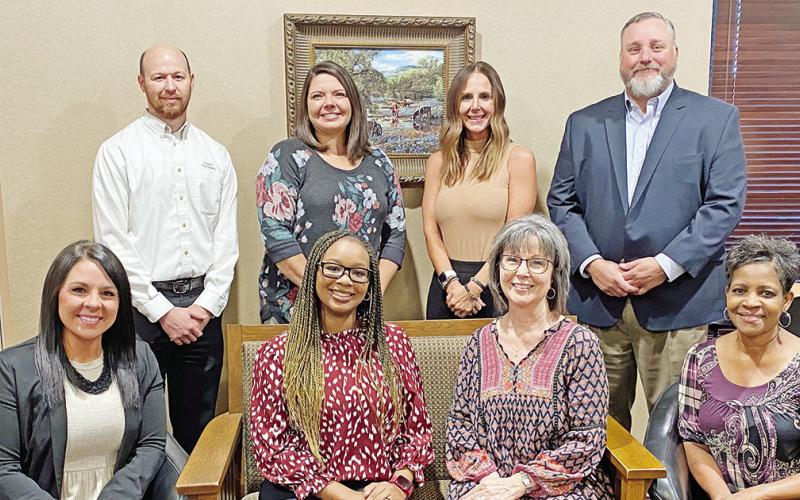 Front row Left to Right: Liz Jones, Jessica Jones, Karen McDowell, Delores Knight. Back row Left to Right: Caleb North, Amanda Basinger, Becky Hatcher, President &amp;amp; CEO Brad Meyers COURTESY PHOTOS