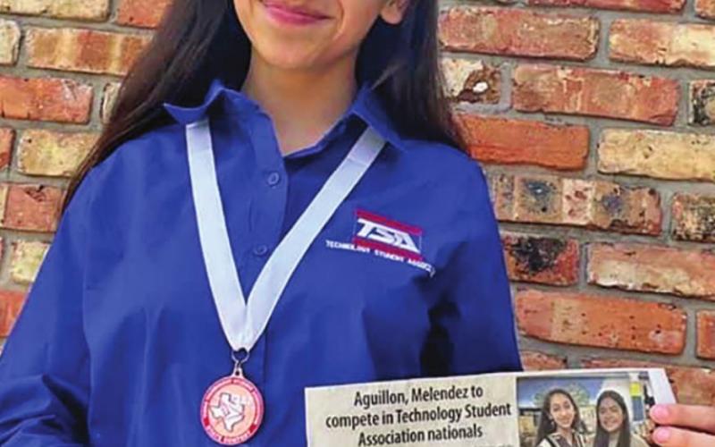Harts Bluff student Bianca Aguillon has just won 5th in the nation at the TSA National Conference as a high school freshman. COURTESY PHOTO