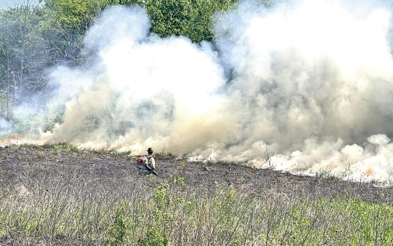Mount Pleasant Firefighters extinguish grass fire that grew out of control. Courtesy photos