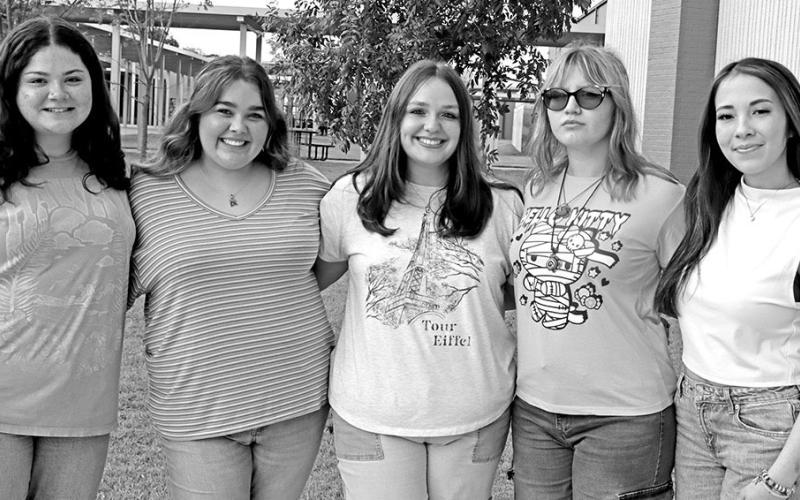 2024-2025 MPHS Choir officers (L to R) Alivia Newman, Maleah Duenez, Kristina Tidwell, Emi Hobbs, Madison Zepeda COURTESY PHOTO