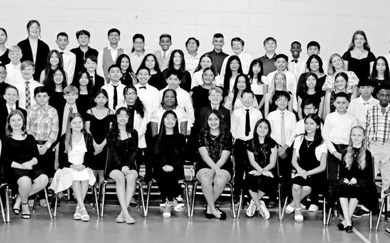 The new members of the Wallace Middle School National Elementary Honor Society. COURTESY PHOTO