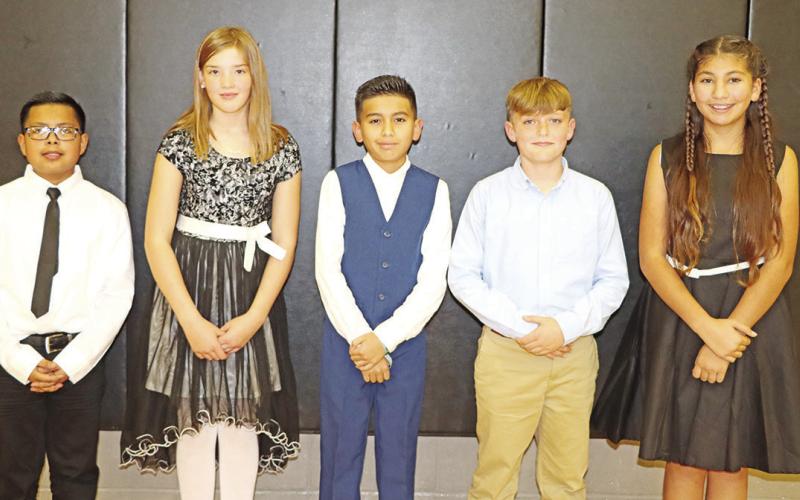 The 2023-2024 Wallace NEHS officers (L to R) Treasurer Luis Fernando, Vice President Aubriella Knieriem, President Kelvin Garcia, Secretary Jackson Fender, and Historian Braylee Noguera COURTESY PHOTO