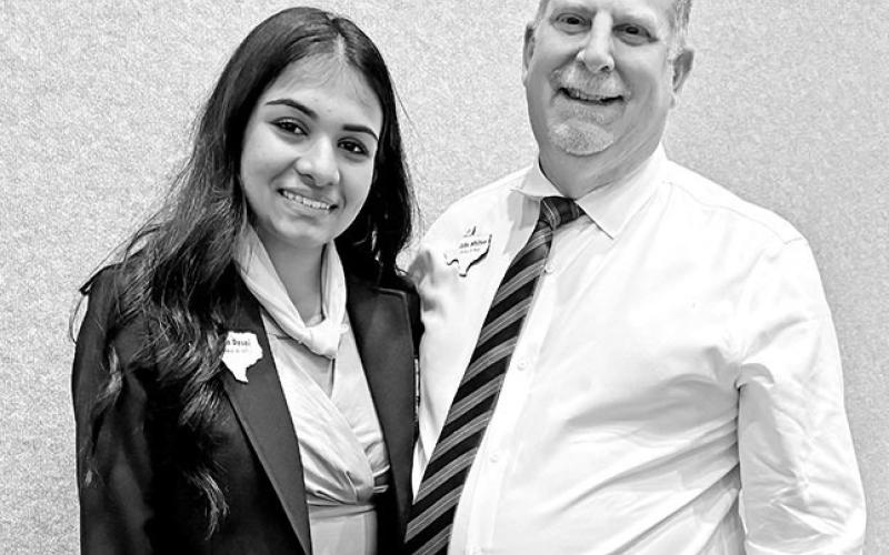FBLA State Vice President, Diya Desai, with MPHS Lead FBLA Advisor, John Whitten COURTESY PHOTOS