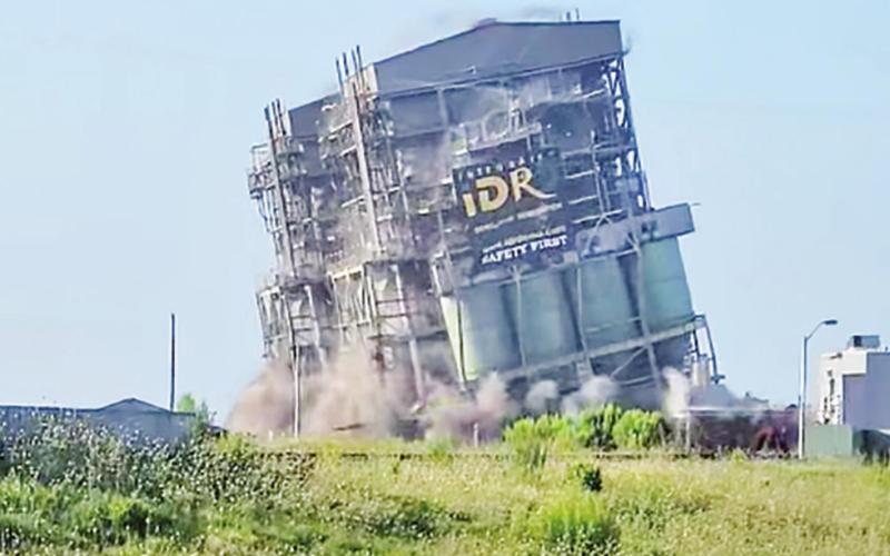 Boilers 1 and 2 were taken down Thursday morning, leaving the original Monticello plant a part of Titus County history. COURTESY PHOTO