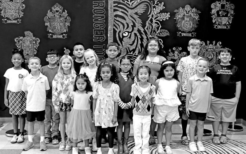 E.C. Brice Elementary School Academic Rodeo winners: 1st row (L to R) Isabella Trejo, Heaven Roney, Sophia Hulguin. 2nd row (L to R) Eli Henry, Stella Deal, Tinley Heeren, Jackie Munoz, Sofia Molina, Luke Jordan. 3rd row (L to R) Nakari Meaux, Ian Hernandez, Riley Shea, Noah Reeves, Ayleen Licona, TPaul Chamness, Amon Evans