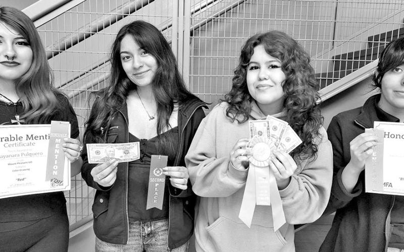 MPHS art students (L to R) Dayanara Pulquero, Ailyen De la Rosa, Cassandra Saavedra, Jaydy Martinez Courtesy Photos