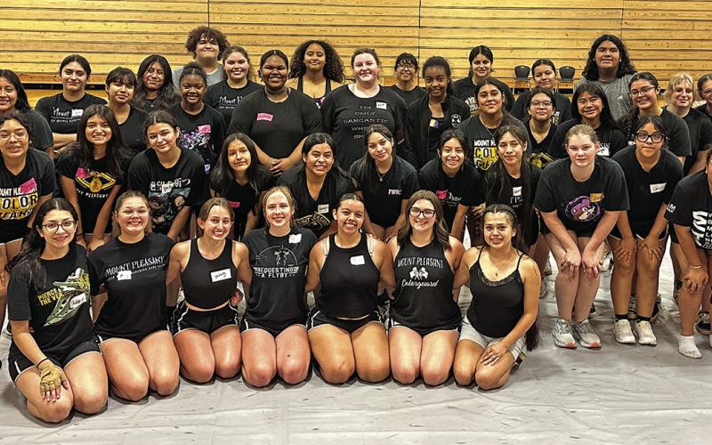 Choreographer Robert Jordan (far left) with the 24-25 MPHS Colorguard COURTESY PHOTOS