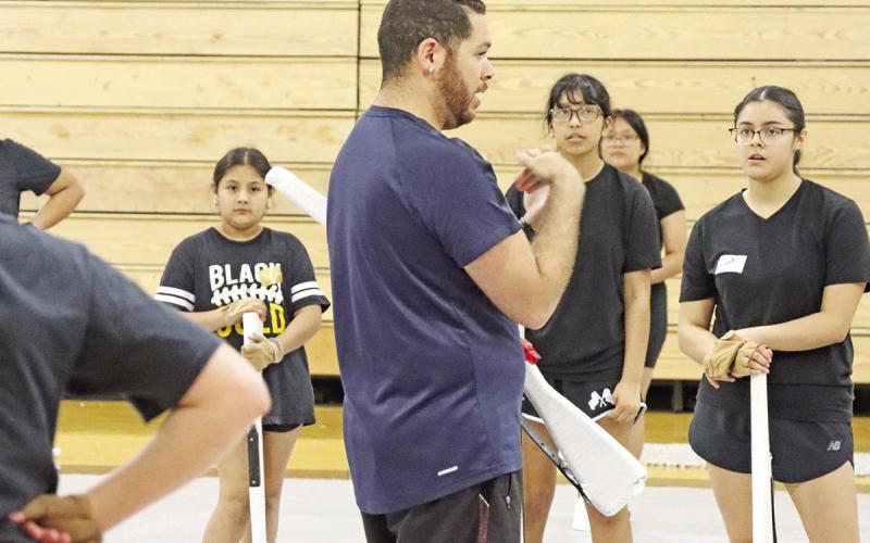 Choreographer Robert Jordan, #thatguywhospins, talks the team through a section of the routine