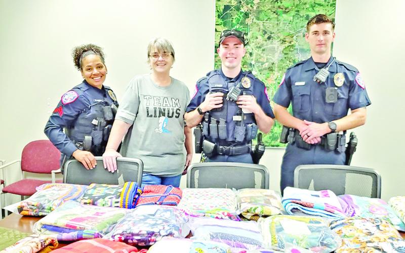The Titus Police Department has received several blankets from Project Linus Northeast Texas Chapter which they give to children as a special gift of comfort.