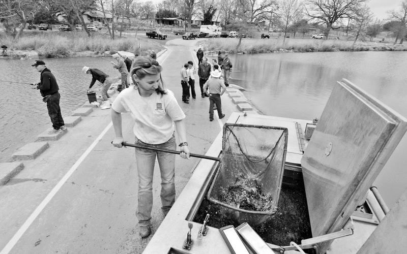 TPWD hatchery workers will stock more than 337,000 rainbow trout at more than 200 locations this winter. COURTESY PHOTO / TPWD PHOTO