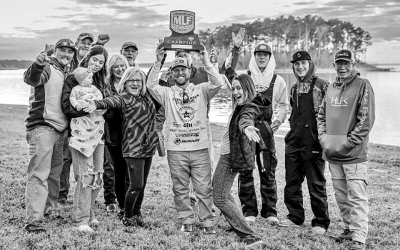 Brookeland’s Dakota Ebare stormed the stage with 32-4 in the final round to claim his first pro level win in the MLF Toyota Series Southwestern Division season opener held January 25-27 on Sam Rayburn. MLF PHOTO