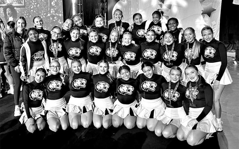 The Mount Pleasant High School Cheerleaders at the NCA State of Texas Championshi