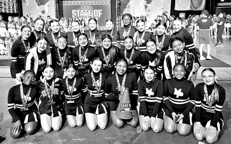 The Mount Pleasant Junior High School Cheerleaders at the NCA State of Texas Championshi COURTESY PHOTO
