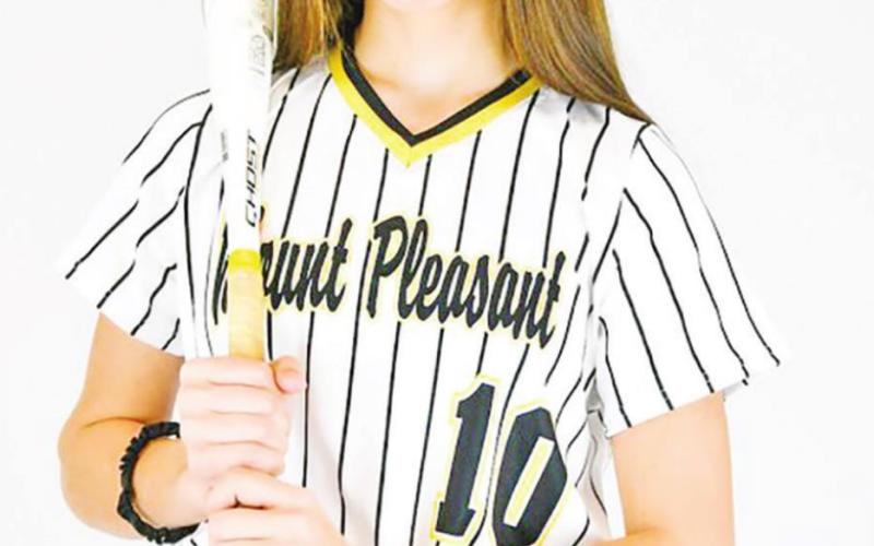 Mount Pleasant sophomore centerfielder Ella Cross was named 15-5A co-Offensive Player of the year. Cross led the Lady Tigers with 48 hits, 27 steals and 38 runs scored. She was also named academic all-district. COURTESY PHOTOS